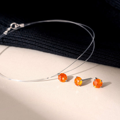 s 925スターリングシルバーフラッシュ花火カットカラージルコニアネックレス人魚の涙ジルコニア透明フィッシュライン鎖骨チェーン早春アクセサリー