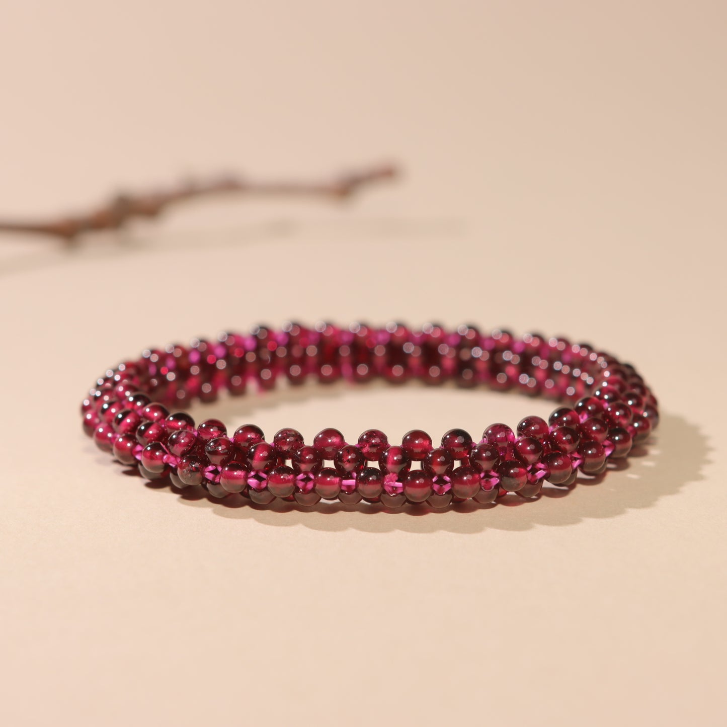 Handcrafted Multi-Layer Garnet Bracelet